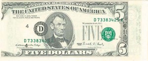 Paper Money Error - $5 2nd Printing Shift